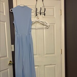 Elegant Blue Sleeveless Jumpsuit